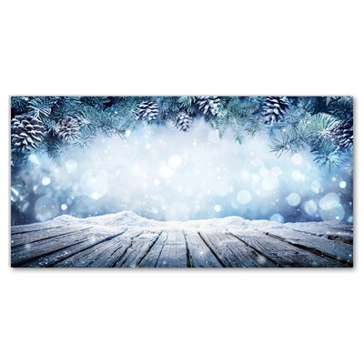 Quadro acrilico Inverno Neve Albero di Natale