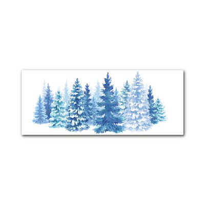 Quadro vetro acrilico Alberi di Natale Neve Inverno