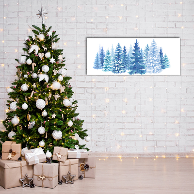 Quadro vetro acrilico Alberi di Natale Neve Inverno