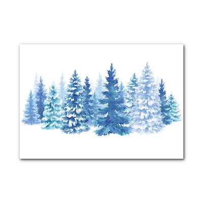 Quadro vetro acrilico Alberi di Natale Neve Inverno