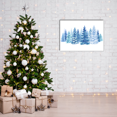 Quadro vetro acrilico Alberi di Natale Neve Inverno