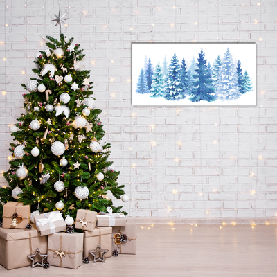 Quadro vetro acrilico Alberi di Natale Neve Inverno