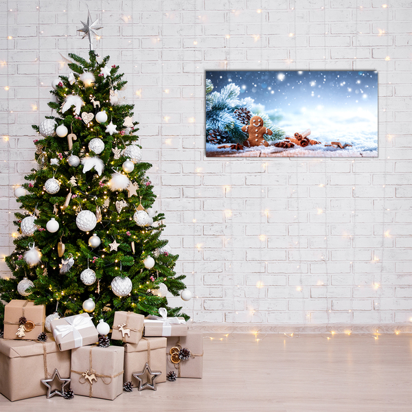 Quadro acrilico Albero di Natale della neve del pan di zenzero di Natale