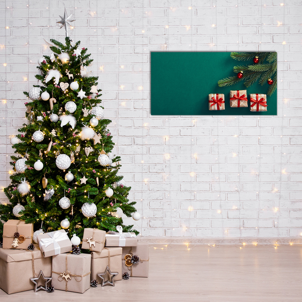 Quadro vetro acrilico Albero di Natale Natale Regali invernali