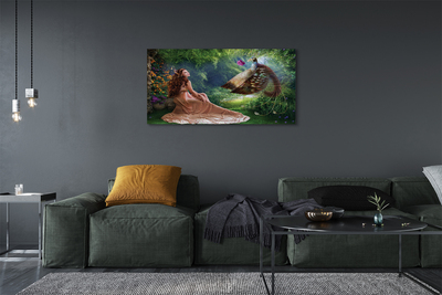 Stampa quadro su tela Foresta della donna del fagiano