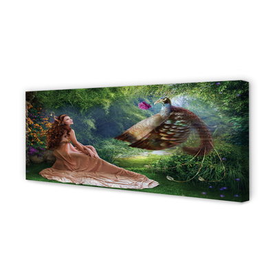 Stampa quadro su tela Foresta della donna del fagiano