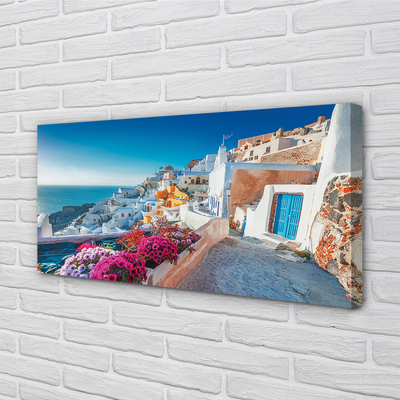 Quadro su tela Edifici della Grecia Fiori di mare