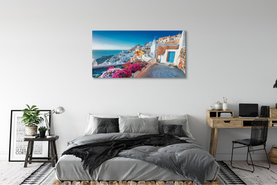 Quadro su tela Edifici della Grecia Fiori di mare