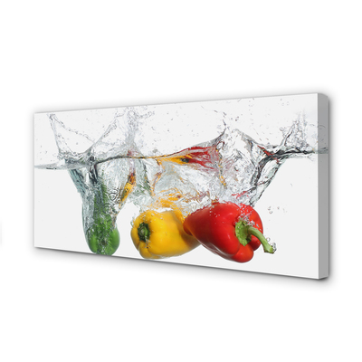 Foto quadro su tela Peperoni colorati in acqua