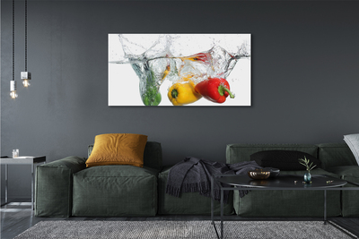 Foto quadro su tela Peperoni colorati in acqua