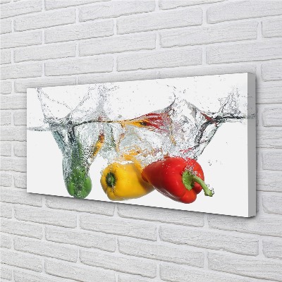 Foto quadro su tela Peperoni colorati in acqua