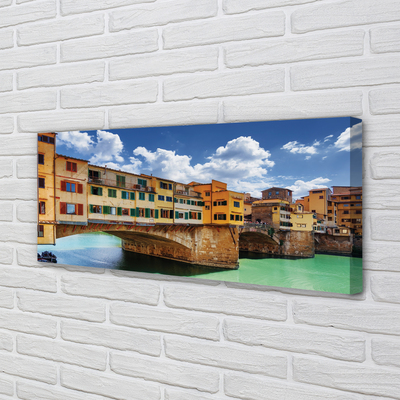 Quadro stampa su tela Italia Bridges River Buildings