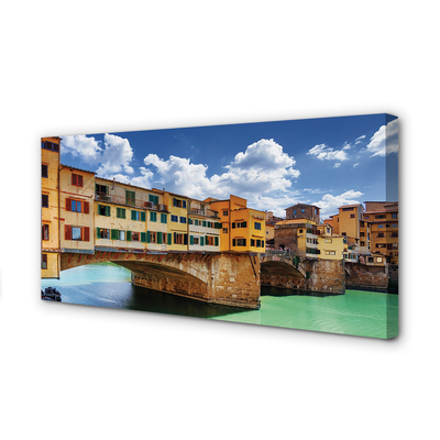 Quadro stampa su tela Italia Bridges River Buildings