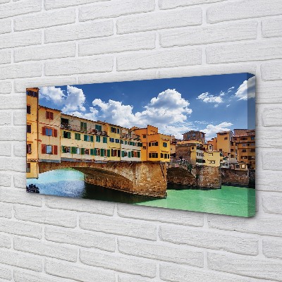 Quadro stampa su tela Italia Bridges River Buildings