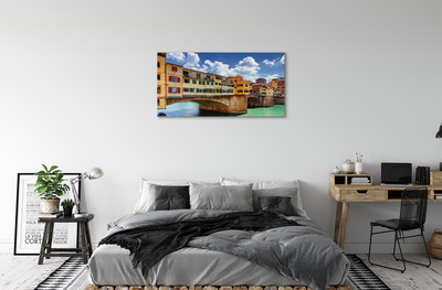 Quadro stampa su tela Italia Bridges River Buildings