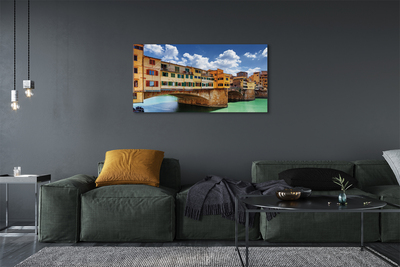 Quadro stampa su tela Italia Bridges River Buildings