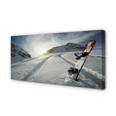 Stampa quadro su tela Scheda sulla neve delle montagne