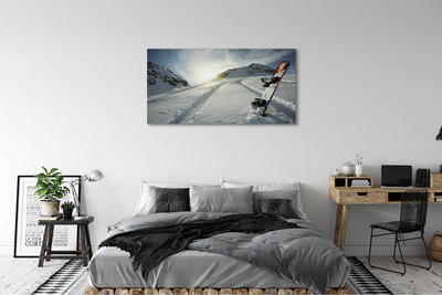 Stampa quadro su tela Scheda sulla neve delle montagne