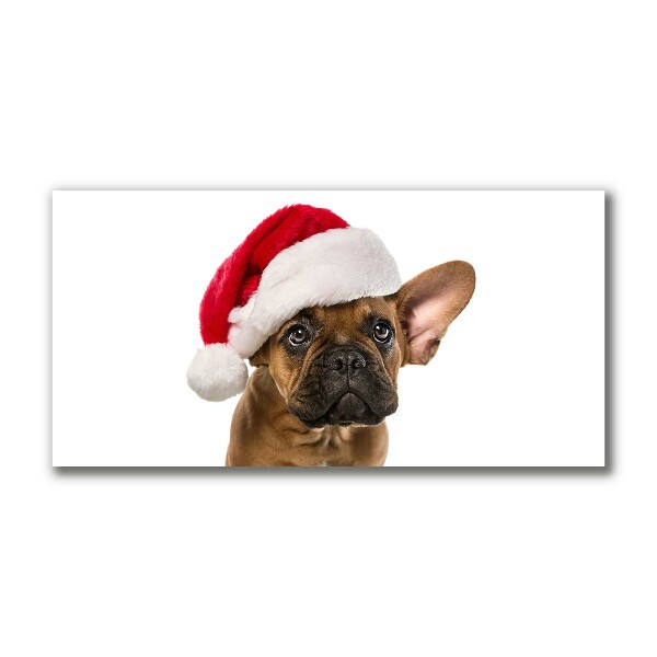 Quadro su tela Bulldog cane di Natale