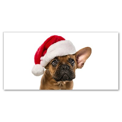 Quadro su tela Bulldog cane di Natale