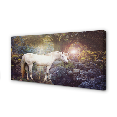 Quadro su tela Unicorno nella foresta