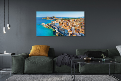 Foto quadro su tela Città del mare della Grecia della costa