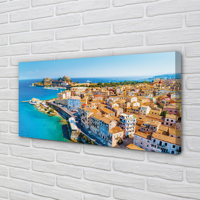 Foto quadro su tela Città del mare della Grecia della costa