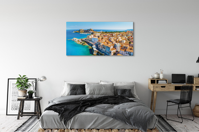 Foto quadro su tela Città del mare della Grecia della costa