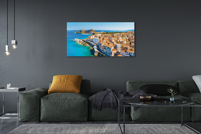 Foto quadro su tela Città del mare della Grecia della costa