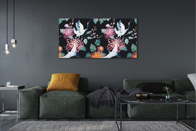 Quadro su tela Uccelli con fiori