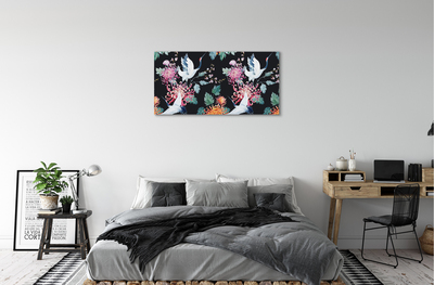 Quadro su tela Uccelli con fiori