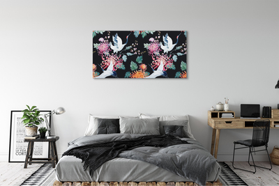 Quadro su tela Uccelli con fiori