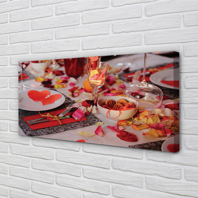 Quadro su tela Cuori di flakes rose Dink occhiali