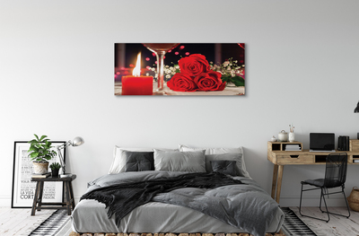 Quadro su tela Vetro di candele di rose