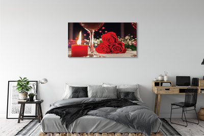 Quadro su tela Vetro di candele di rose