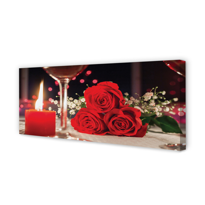 Quadro su tela Vetro di candele di rose