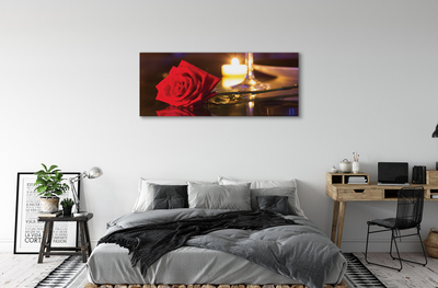 Quadro su tela Vetro di rose di candela