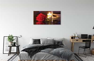 Quadro su tela Vetro di rose di candela