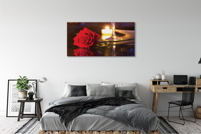 Quadro su tela Vetro di rose di candela