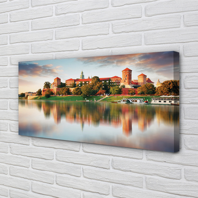 Quadro stampa su tela Fiume Castello di Cracovia