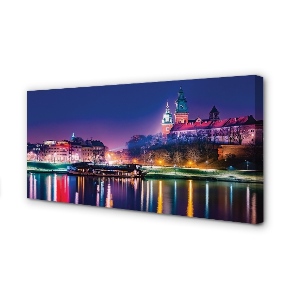 Quadro su tela Fiume Night Night di Krakow City