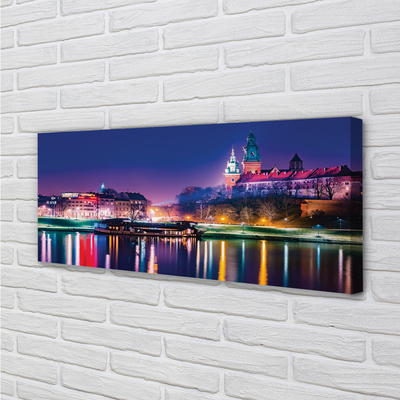 Quadro su tela Fiume Night Night di Krakow City