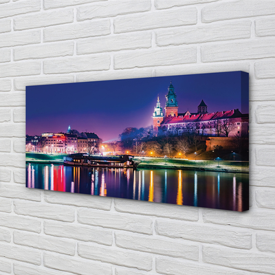 Quadro su tela Fiume Night Night di Krakow City