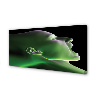 Quadro su tela Luce verde della testa umana