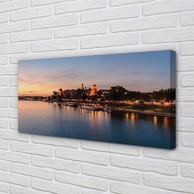 Quadro su tela Sunset di Cracovia