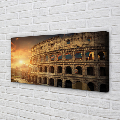 Quadro su tela Sunset di Roma Colosseo