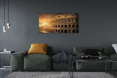 Quadro su tela Sunset di Roma Colosseo