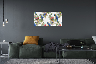 Quadro su tela Uccelli su rami con fiori