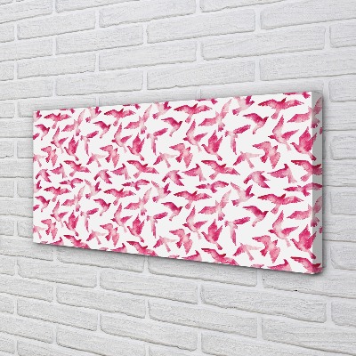 Quadro su tela Uccelli rosa