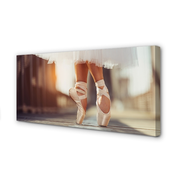Quadro su tela Gambe delle gambe della ballerina bianca